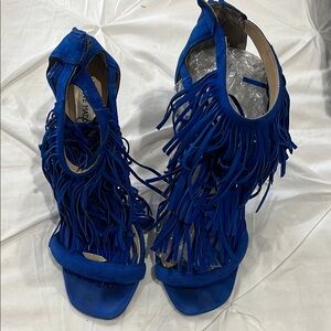 Steve Madden Blue Fringe Heels with Stiletto